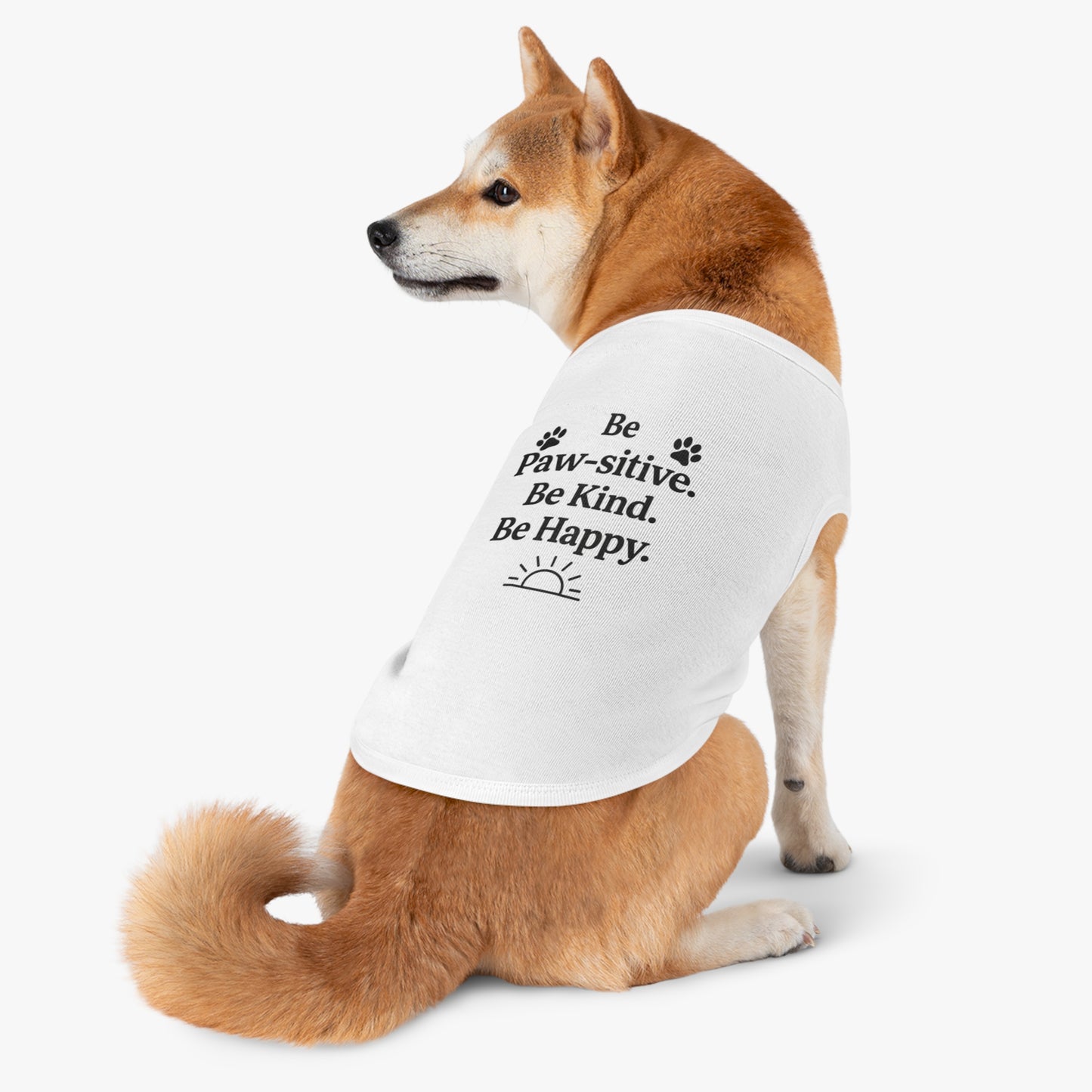Pet Tank Top - Cute Dog Apparel, Funny Pet Clothing, Pawsitive Message Shirt, Dog Lover Gift, Happy Dog Tank