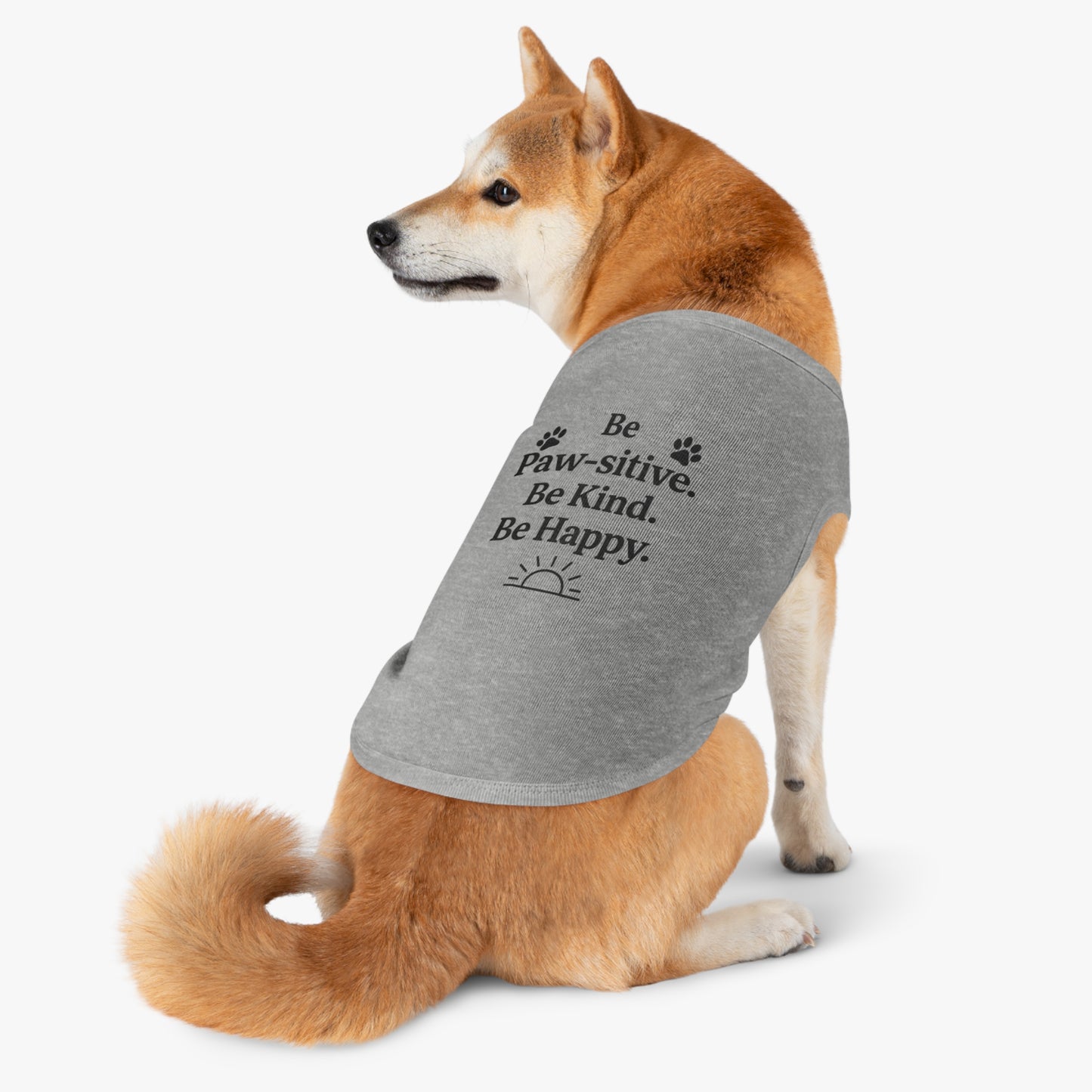 Pet Tank Top - Cute Dog Apparel, Funny Pet Clothing, Pawsitive Message Shirt, Dog Lover Gift, Happy Dog Tank
