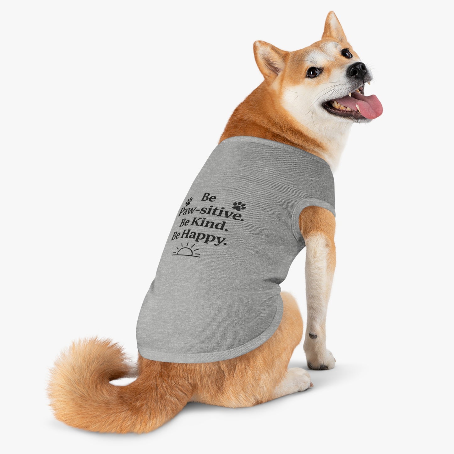 Pet Tank Top - Cute Dog Apparel, Funny Pet Clothing, Pawsitive Message Shirt, Dog Lover Gift, Happy Dog Tank
