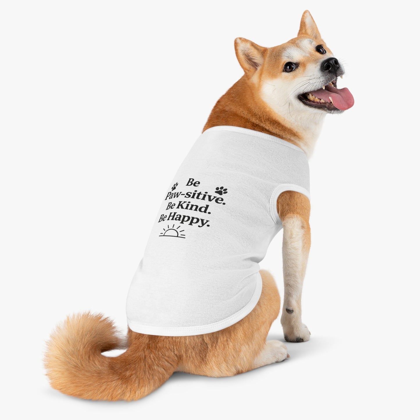 Pet Tank Top - Cute Dog Apparel, Funny Pet Clothing, Pawsitive Message Shirt, Dog Lover Gift, Happy Dog Tank
