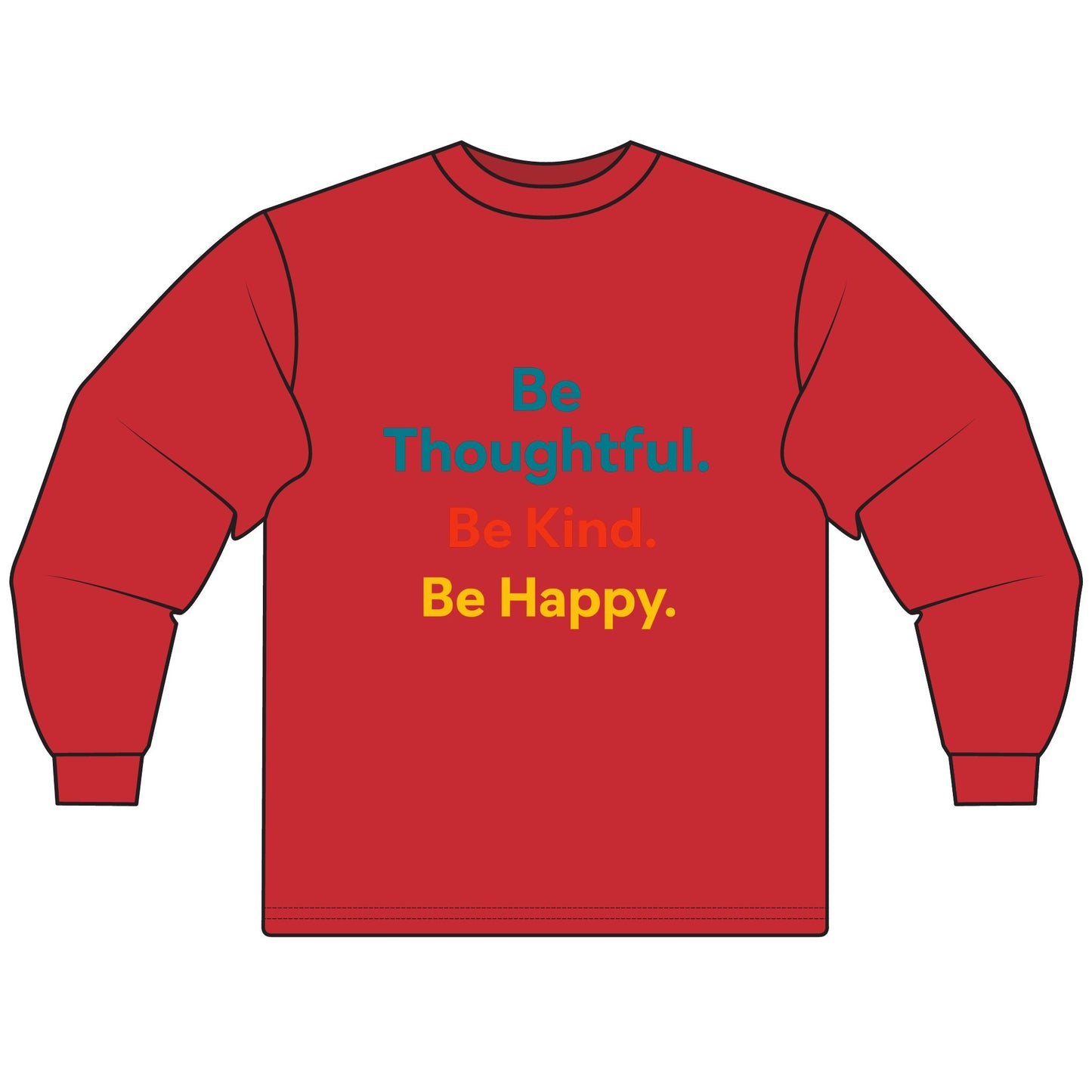 Inspiring Unisex Long Sleeve T-Shirt - Be Thoughtful, Be Kind, Be Happy - Kindness Apparel, Motivational Clothing, Gift for Friends, [...]